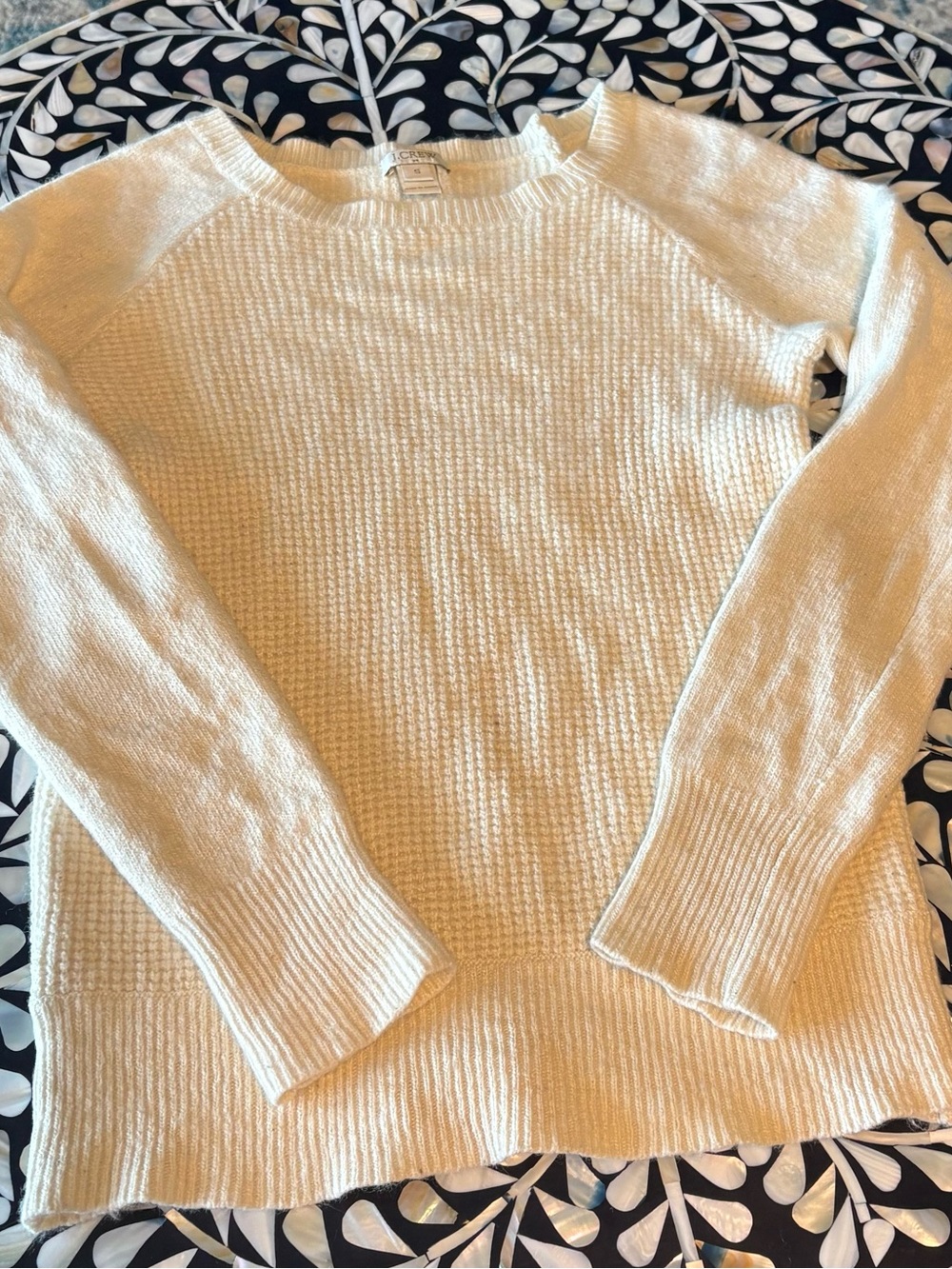 J. Crew Cream Textured Crewneck Sweater